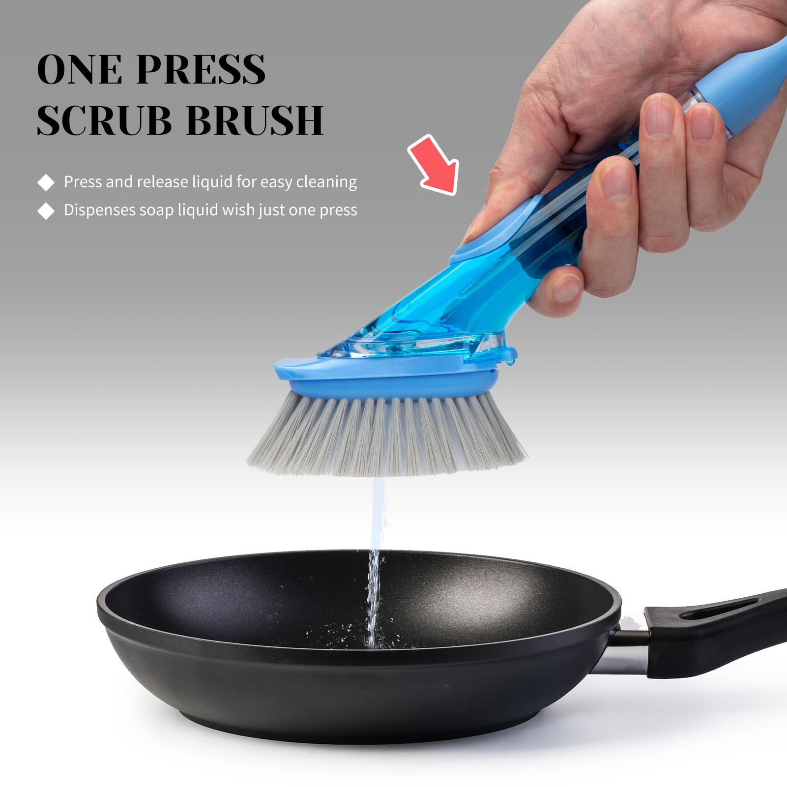 2PK Soap Dispensing Brush Kitchen Dish Cleaning Pot Scrubber Refill Sponge  10.5, 1 - Kroger