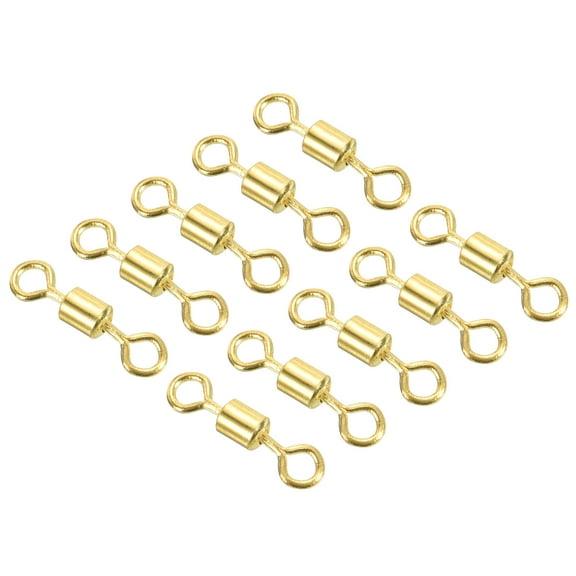 Fishing Barrel Swivels, 100 Pack 39LBS Copper Terminal Tackle for Fishing, Golden
