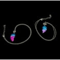 thumbnail image 2 of HOOUN 2 Pc Broken Heart Best Friend Colourful Pink Blue Friendship Necklace Chain Gift, 2 of 5