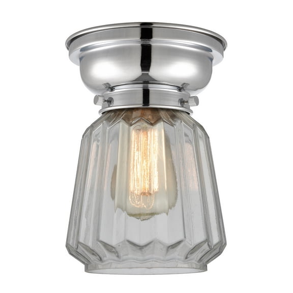 Innovations 623-1F-PC-G142-LED Chatham 1 Light 9 inch Flush Mount, Polished Chrome