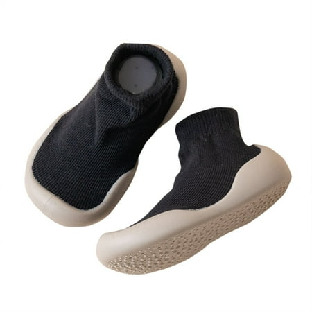 

Quealent Baby Sock Shoes Baby First Walking Shoes Boys Girls Crib Shoes Toddler Slip On Shoes Casual Sneakers (Black 18 Months)