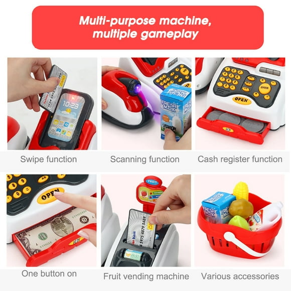 Juego de caja registradora de supermercado, juguetes educativos para niños