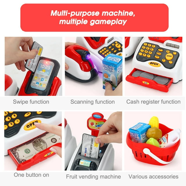 Juego de caja registradora de supermercado, juguetes educativos para niños