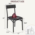 thumbnail image 3 of Qinaqin 2-Piece cm de Profundidadining Chairs Upholstered con Back PU Cuero Kitchen Negro Cómodo Seat Easy to Assemble Classic, 3 of 7