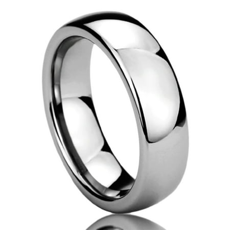 - Men Women 6MM Titanium Comfort Fit Wedding Band Ring High Polished Classy Domed Ring (6 to 14)