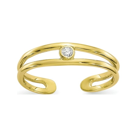 10k Yellow Gold CZ Toe Ring