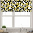 thumbnail image 3 of Ambesonne Yellow White Valance & Curtain, Squares and Houndstooh, 55"x36", Yellow Grey Black, 3 of 7