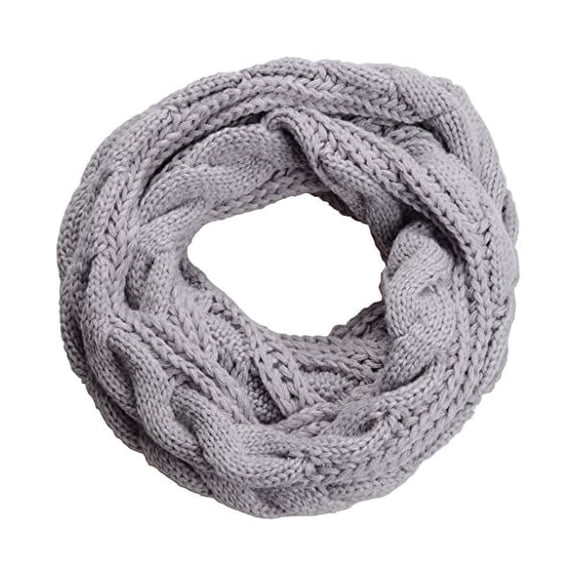 Fu997 Womens Thick Ribbed Knit Winter Infinity Circle Loop Scarf
