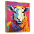 thumbnail image 2 of Designart "Fauvist Colors of Sheep" Animals Floater Framed Wall Art Living Room, 2 of 7