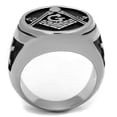 thumbnail image 4 of Anillo Color Plata Para Hombres de Acero Inoxidable Masonico Elegante, 4 of 4