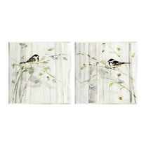 Stupell Industries Perched Birds Country Botanicals Animals & Insects Painting Unframed Art Print Wall Art, Set of 2