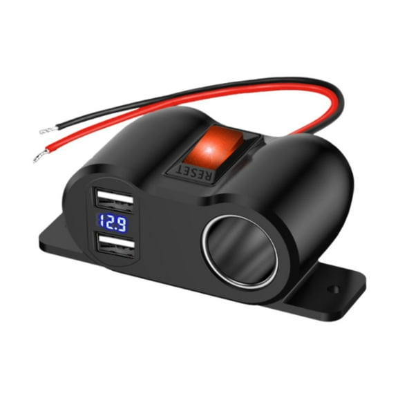 1 Two USB Outlet Lighter Socket Splitter Car Charger Power Adapter 12V 24V for Cars Trucks UTV