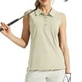 thumbnail image 4 of Tank Tops for Women Sleeveless Turndown Collar Tennis Uniform Solid Color Sports Breathable Tank Beige S, 4 of 6
