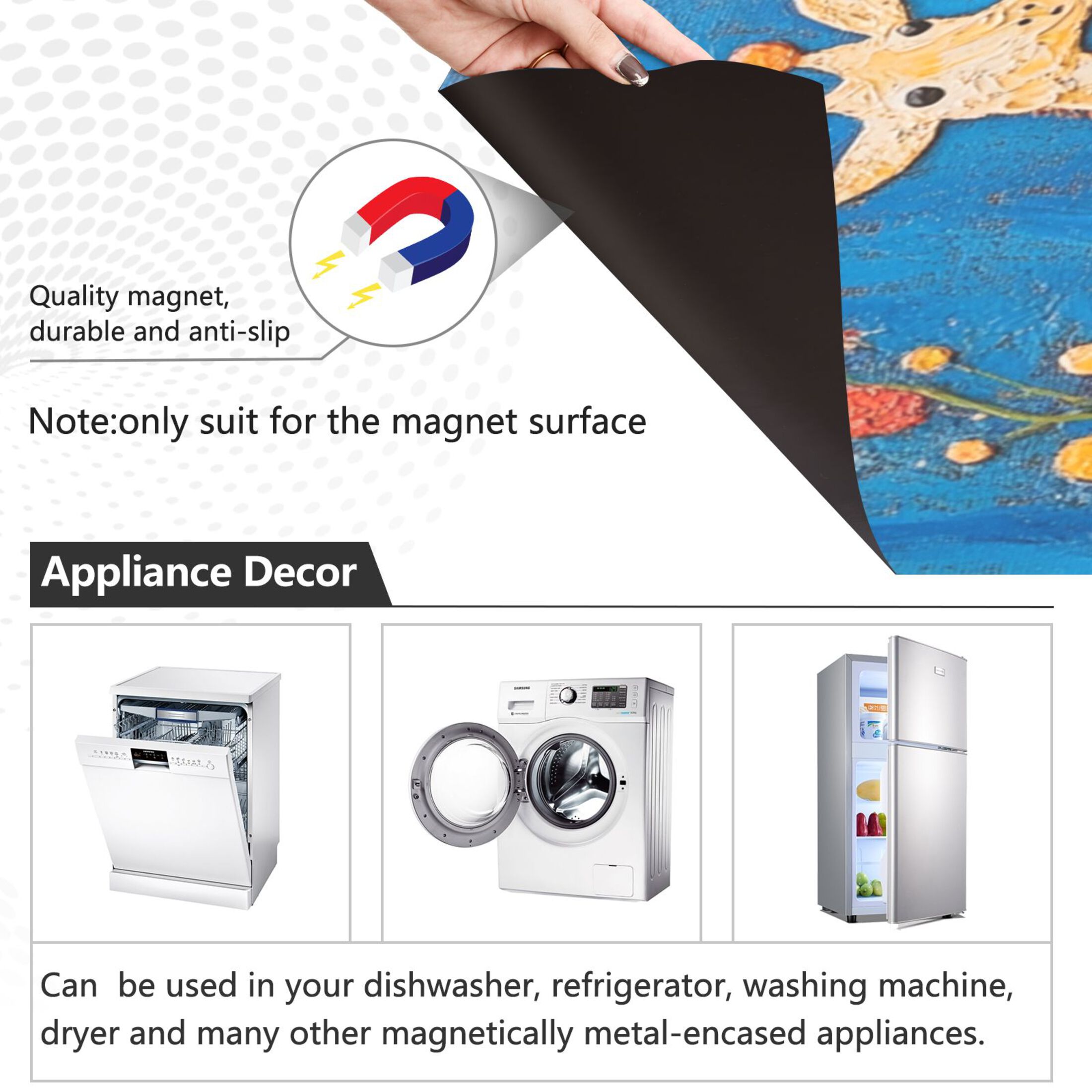Dishwasher Magnetic Sticker 23x26 Inch Refrigerator Magnetic Sticker Washing Machine Magnetic Sticker Kitchen Panel Magnetic Sticker Home Decor Two Cute Giraffes
