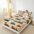 thumbnail image 4 of Homewish Retro Steam Train Twin Sheet Sets,Vehicle Train Twin Fitted Sheet,Railway Truck Flat Sheet For Boys,Microfiber Bedroom Decor,3-Piece, 4 of 7