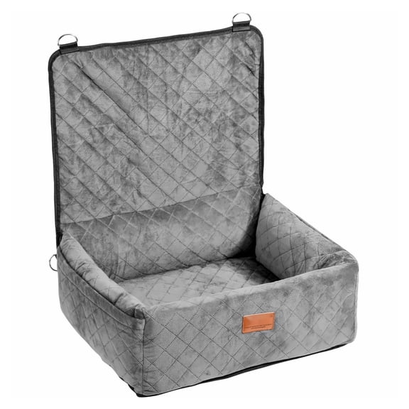 Dog Car Seat Booster for Small Medium Dogs up to 40lbs - Gray Pet Car Seat