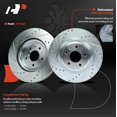 thumbnail image 6 of A-Premium Front and Rear Drilled and Slotted Disc Brake Rotors + Ceramic Pads Kit Compatible with Select Ford & Lincoln Models - Explorer 2011-2019, Taurus 2010-2019, Flex, MKS, MKT, 12-PC Set, 6 of 9