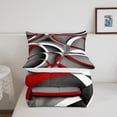 thumbnail image 4 of Stripes Comforter Set Twin Kids Teens Gray Black Red Swirls Room Decor Abstract Stripes Circle Bedding Set, 4 of 5