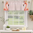 thumbnail image 3 of 2 Pack Valances for Windows, Flamingo Birds Window Valances for Living Room/Bedroom/Bathroom, Pink Animals Floral Abstract Oil Painting Light Filtering Kitchen Curtain Valance 42"W x18" L, 3 of 9