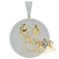 thumbnail image 1 of 48+ Grams XL 3'' Zodiac Sign Gemini Twins Horoscope Round Pendent Lucky Charm, 1 of 3