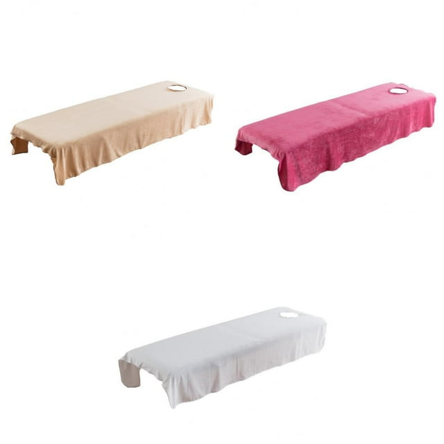 3x Sábanas de Cristal Suave con Agujero en La Cara Camello 80x190cm Soledad Funda para camillas de masaje
