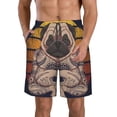 thumbnail image 2 of Uemuo Pug dog Yoga Pattern Men's Swim Trunks Hawaiian Beach Bathing Suit Swimsuits Beach Quick-Dry Shorts with Pockets-XX-Large, 2 of 9