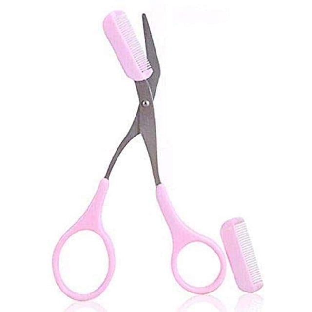 Tijeras recortadoras de cejas con mini peine, tijeras auxiliares para peine de cejas para hombres y mujeres Ofspeizc JQWJ538