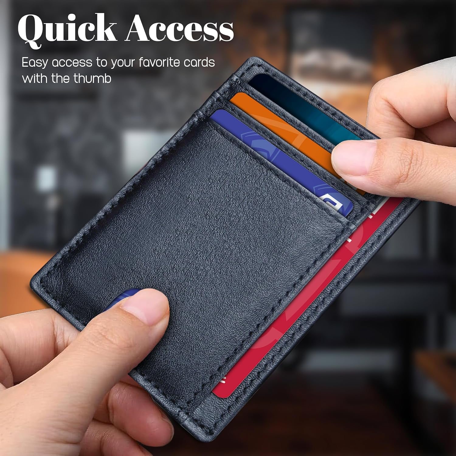 Portefeuille Homme En Simili Cuir Blocage RFID, Porte Monnaie Homme à Deux Volets 10 Porte-Cartes De Crédit, 2 Fenêtres D'Identification, 2 Compartiments Pour Billets Banque, Boîte Cadeau - Marron