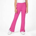 thumbnail image 5 of Girls Flare Leggings, Girl’s Side Split Elastic Waist Pull on Yoga Pants with Pockets , Pinky, 9-10 Years, 5 of 9