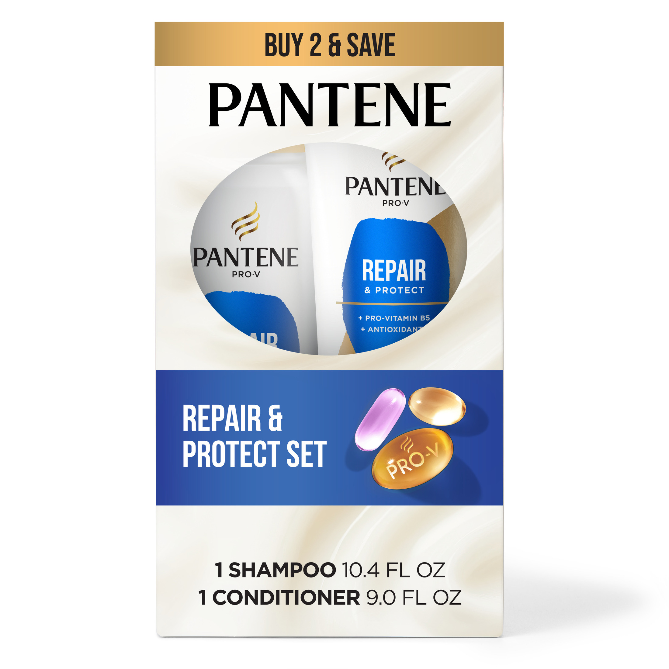Pantene Pro-V Repair & Protect Shampoo and Conditioner Set, 10.4 fl oz + 9.0 fl oz