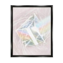 Pastel Prism Rainbow Reflection Abstract Graphic Art Jet Black Framed Art Print Wall Art