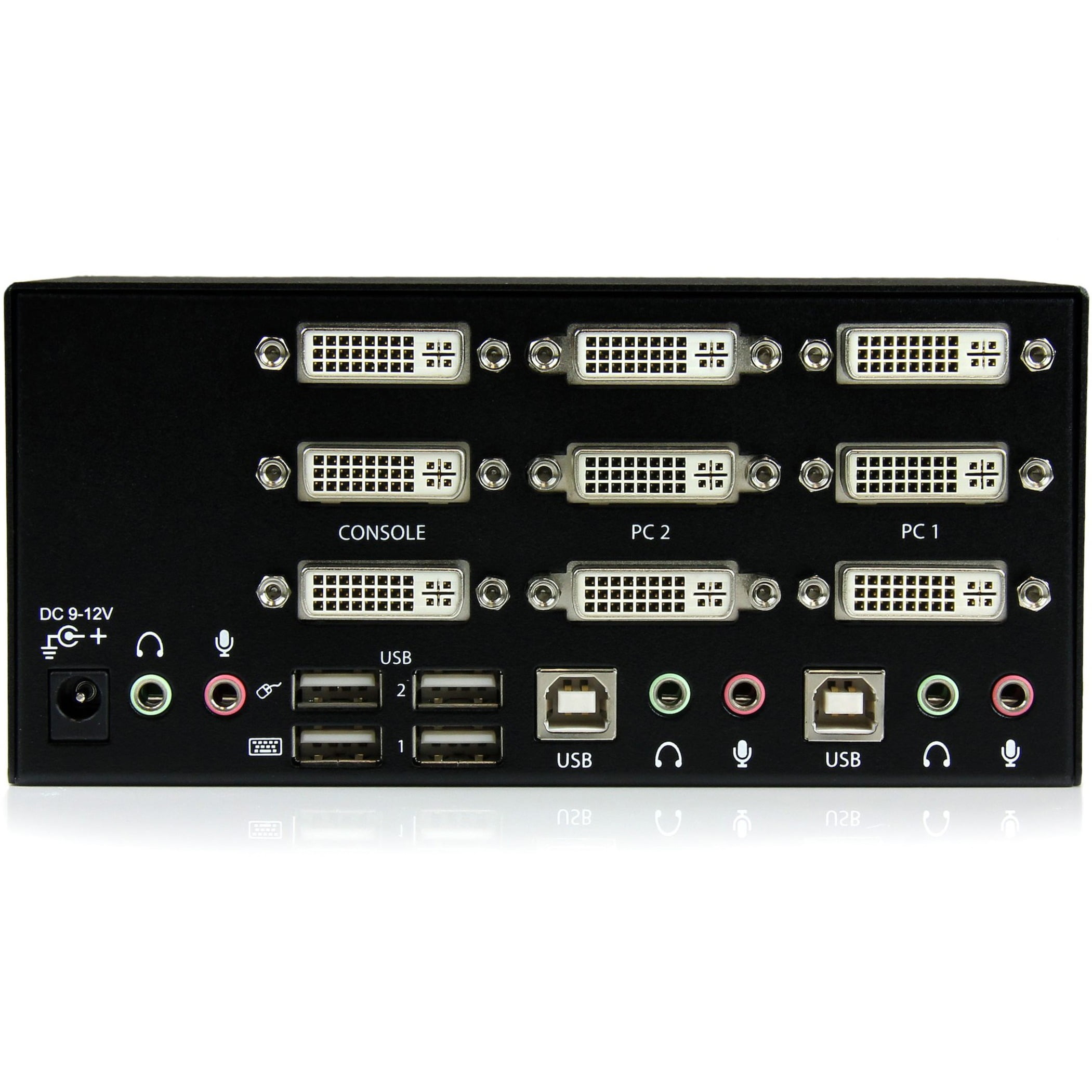Startech 2 Port Triple Monitor DVI USB KVM Switch with Audio & USB 2.0 Hub - 2 Port - Rack-mountable