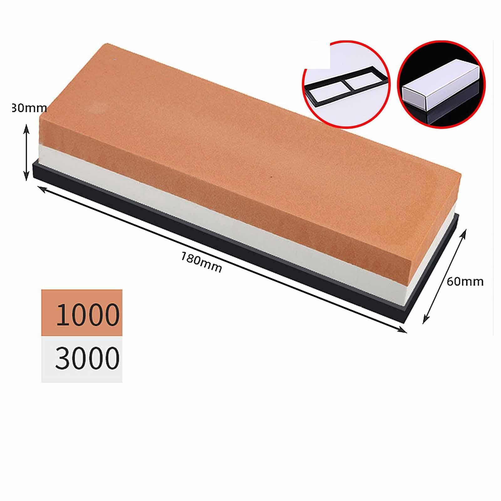 Dual Grit Sharpening Stone (1000/3000, 1000/4000, 1000/6000 Options) - Dual-sided Knife Sharpener with Non-slip Base, Coarse & Fine Grits for Honing Knives - For Home Kitchen, Outdoor Camping, Cookin