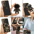 thumbnail image 6 of for Samsung Galaxy S23 Plus Case Cute 6D Astronaut Case with Stand Function Luxury Plating Case Cover Slim Fit Soft TPU Shockproof Bumper Protective Electroplated Case for Girls Boys,Black, 6 of 12