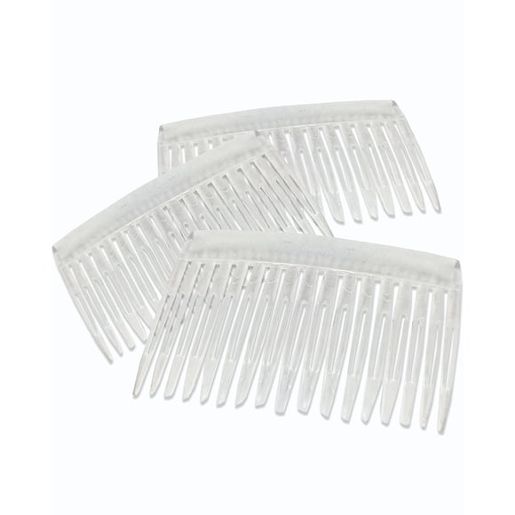14 Clear Plain Plastic Smooth Hair Clips/Combs 2 3/4"" Long