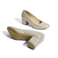 thumbnail image 6 of BURUDANI Women's Pumps Low Chunky Block Heel Dress Shoes Closed Round Toe Comfortable Heels, 6 of 6