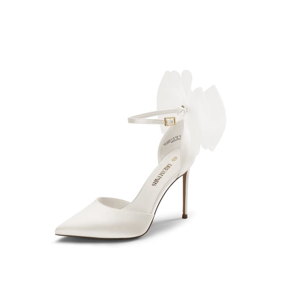Zapatos de Tacón Estileto con Correa al Tobillo para Mujer DREAM PAIRS en Blanco