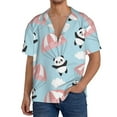 thumbnail image 3 of Gaeub Cute Panda Flying in the Sky Men's Lapel Short Sleeve Shirt, Relaxed Fit Shirt, Soft and Breathable for Outdoors Party Travel - 4X-Large, 3 of 7