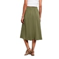 thumbnail image 4 of Fantaslook Womens Midi Skirts Elastic High Waist Skirt Flowy Trendy Skirts with Pockets, 4 of 9
