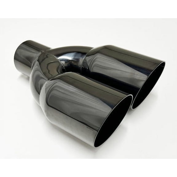 Exhaust Tip 2.50 Inlet Dual 3.50 Outlets 10.00 Long WDSW350010-250-BC-SS Slant Black Chrome Single Wall 304 Stainless Wesdon Exhaust Tip