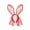 Red, variant on Women Lace Bunny Ear Headband With Veil Decorative Hair Accessory Party Headpiece