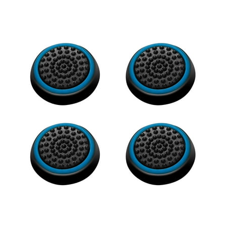 Xbox360 To Ps4 Controller Adapter Insten 4pcs Black/Blue Silicone Thumb Thumbstick Grips Analog Stick Cover Caps for Xbox 360 Xbox One PS4 PS3 PS2 Sony PlayStation 2 3 4 Controller ()