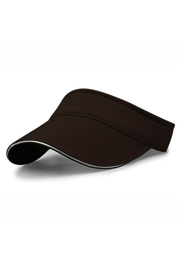 Coffee Tennis Visor Sun Visor Hats for Women Cotton Solid Color Blank Golf Cap Anti Ultraviolet for Beach Tennis Baseball One Size