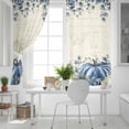 thumbnail image 5 of Fsddascl Blue White Pumpkin Blackout Curtains for Bedroom/Living Room, Thermal Insulated Kitchen Curtains, Rustic Fall Thanksgiving Eucalyptus Grommet Darkening Window Treatment Drapes 52"x84"x2, 5 of 6
