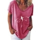 thumbnail image 2 of ICHUANYI Clearance Women's printed short sleeve T-shirt tops(Hot Pink, XL) ICHUANYI WER2023081010054, 2 of 4