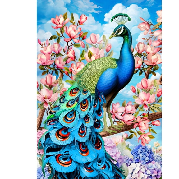 Briarwood Lane Summer House Flag 40x28 For Outdoor Fancy Peacock For Summer House Flag
