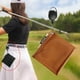 thumbnail image 5 of Toalla de limpieza de pelota de golf de PU, paño de limpieza de cabeza de palo de golf con hebilla de llavero limpiador Marrón DYNWAVEMX Limpieza de pelotas de golf, 5 of 7