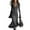 Dark Gray, variant on Women's Sweater Dresses Half Zipper Flare Sleeve Knit Dress Elegant Mermaid Dress Trendy Maxi Dress Dark Gray S