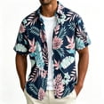 thumbnail image 2 of Betivan Men's Hawaiian Shirt Short Sleeve Tropical Print Casual Button Down Beach Vacation Shirt, 2 of 5