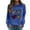 Blue, variant on Baqcunre Crewneck Sweatshirts Valentine's Day Women's Sweatshirt Crew Neck Four Heart Print Long Sleeve Casual Sweat Tops (Blue S-2XL), Womens Sweatshirt Womens Tops Valentine's Day Shirts for Women